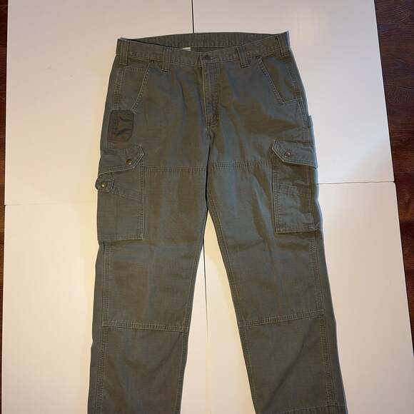 Vintage Carhartt Mens Olive Utility Carpenter Pants 36x30 - Picture 5 of 7